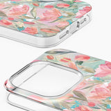iPhone 15 Pro iDeal Of Sweden Clear Case - MagSafe Compatible - Tulip Bloom