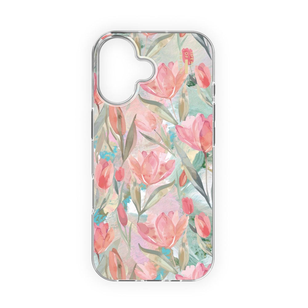 iPhone 16 iDeal Of Sweden Clear Case - MagSafe Compatible - Tulip Bloom