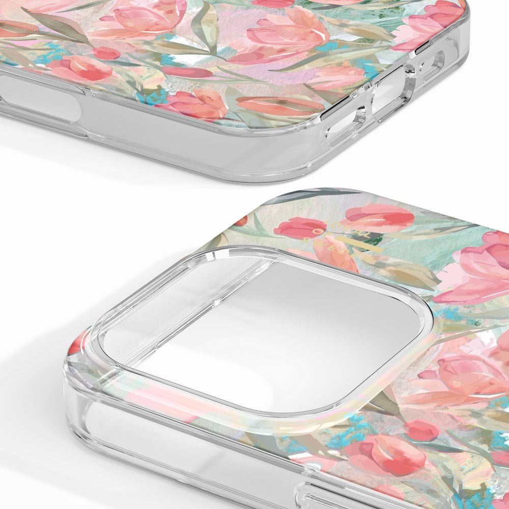 iPhone 16 Pro iDeal Of Sweden Clear Case - MagSafe Compatible - Tulip Bloom