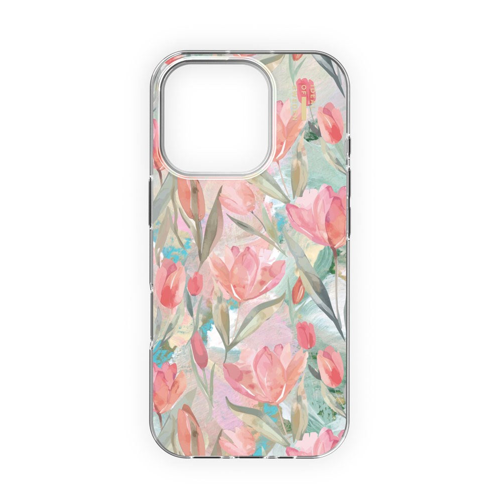 iPhone 16 Pro iDeal Of Sweden Clear Case - MagSafe Compatible - Tulip Bloom