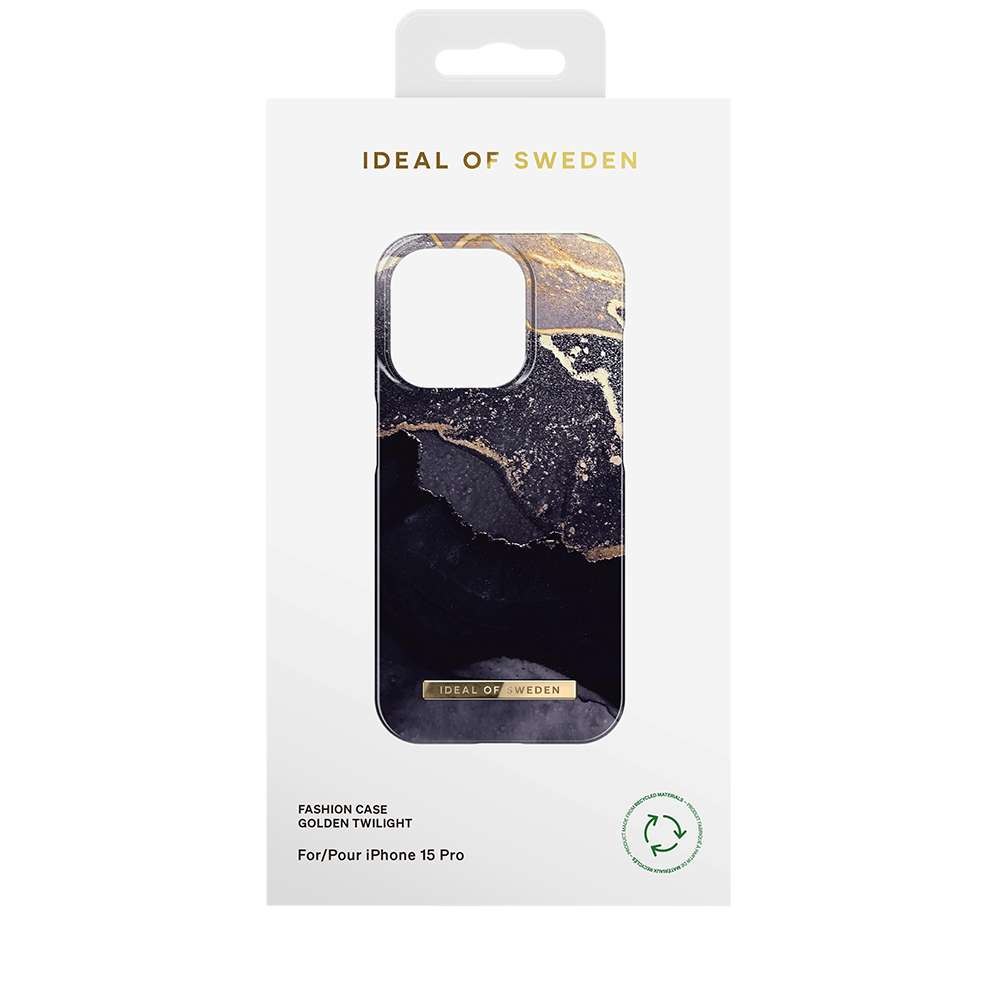 iPhone 15 Pro iDeal Of Sweden Fashion Case - Golden Twilight Marble