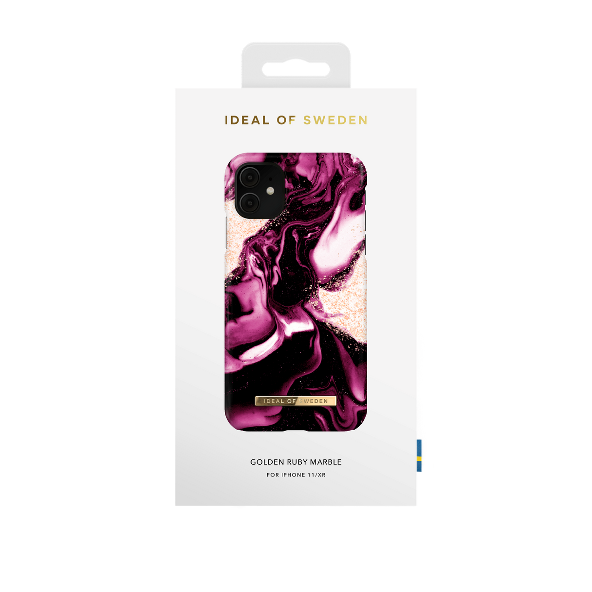 IDEAL OF SWEDEN iPhone 11 Fashion Case Golden Ruby Marble