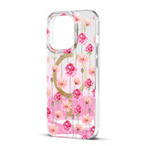iPhone 15 Pro iDeal Of Sweden Mirror Case - MagSafe Compatible - Rose Blush Floral