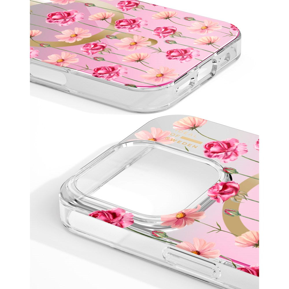 iPhone 16 Pro iDeal Of Sweden Mirror Case - MagSafe Compatible - Rose Blush Floral