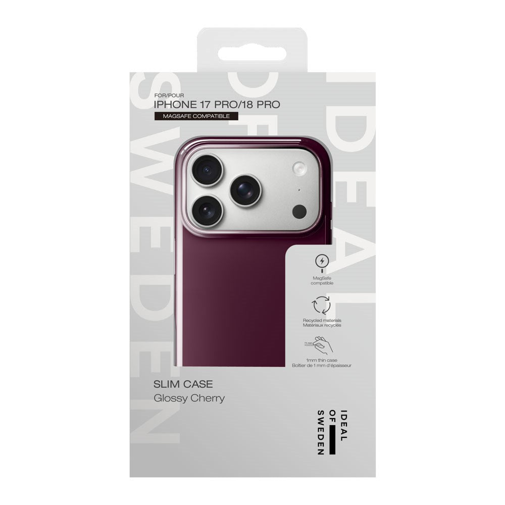 iPhone 18 Pro / 17 Pro iDeal of Sweden Slim Case - MagSafe Compatible - Glossy Cherry