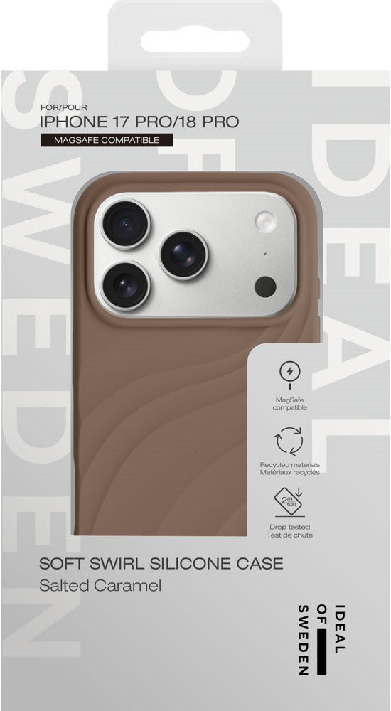 iPhone 18 Pro / 17 Pro iDeal of Sweden Soft Swirl Silicone Case - MagSafe Compatible - Salted Caramel