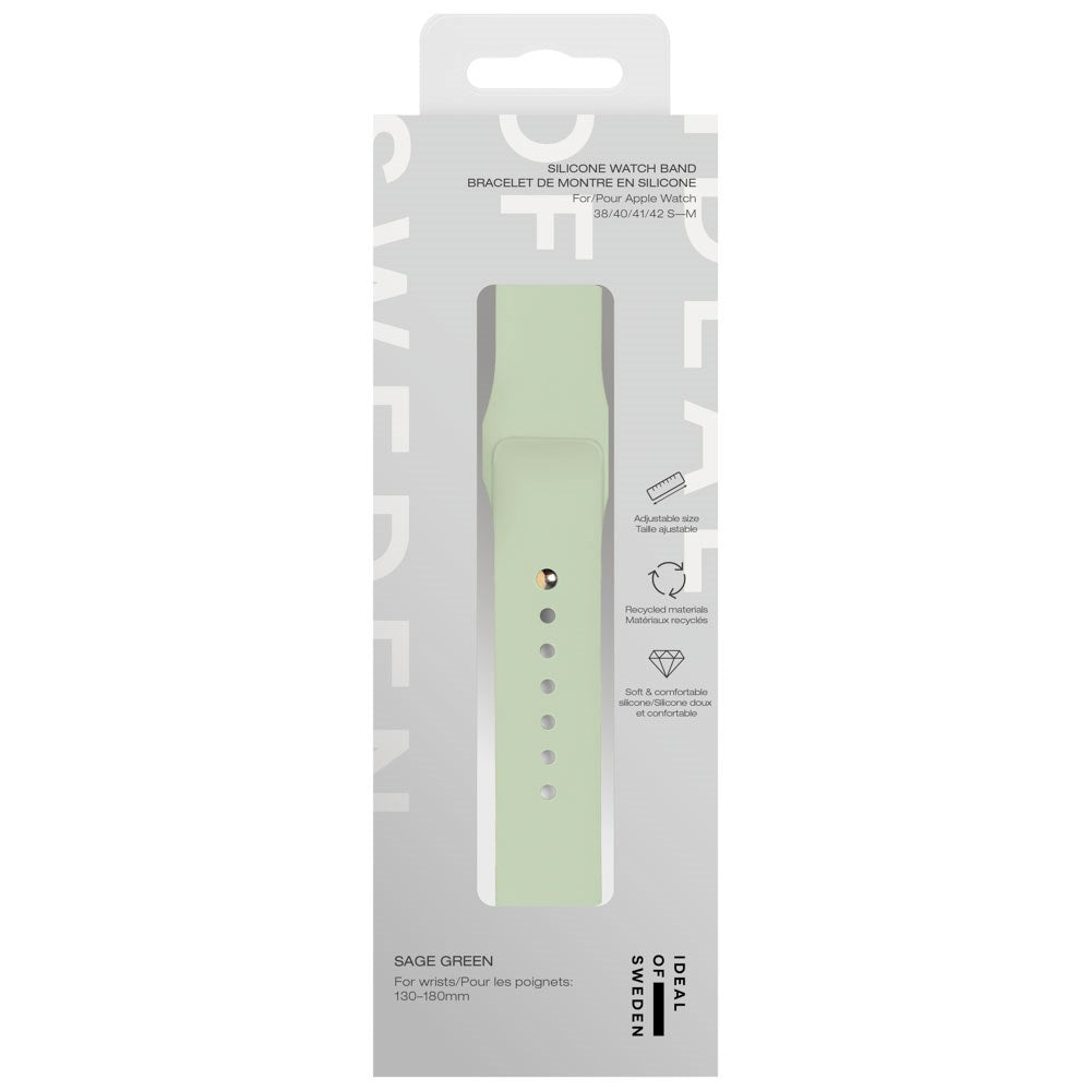 Apple Watch (38/40/SE/41/42mm) iDeal of Sweden Silicone Watch Strap - Size S/M - Sage Green
