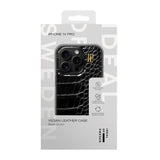 iDeal Of Sweden iPhone 14 Pro Vegan Leather Case - Black Croco