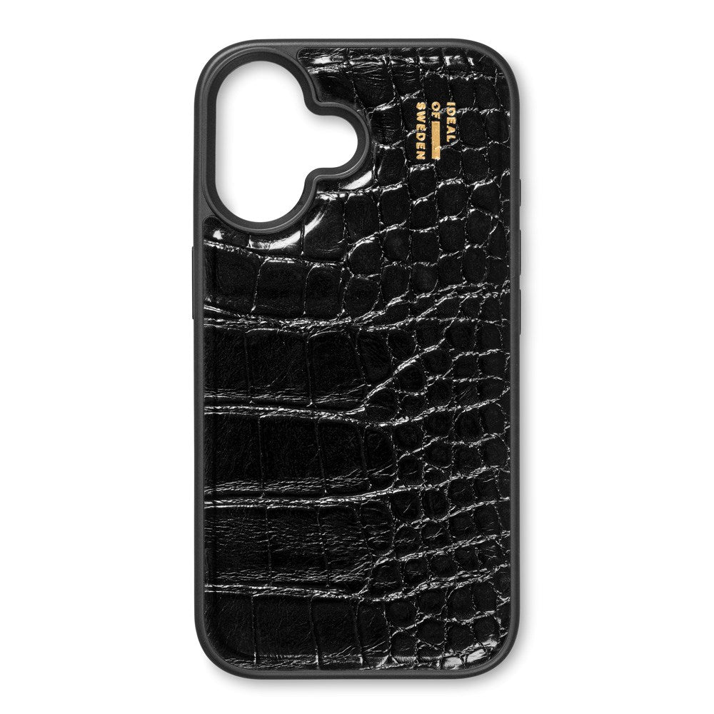 iDeal Of Sweden iPhone 16 Vegan Leather Case - Black Croco