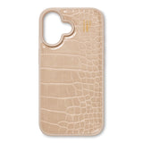 iDeal Of Sweden iPhone 16 Vegan Leather Case - Warm Beige Croco