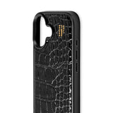 iDeal Of Sweden iPhone 16 Plus Vegan Leather Case - Black Croco