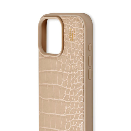 iDeal Of Sweden iPhone 16 Pro Vegan Leather Case - MagSafe Compatible - Warm Beige Croco