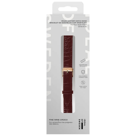 Apple Watch (38/40/SE/41/42mm) Vegan Leather Watch Strap - Fine Wine Croco