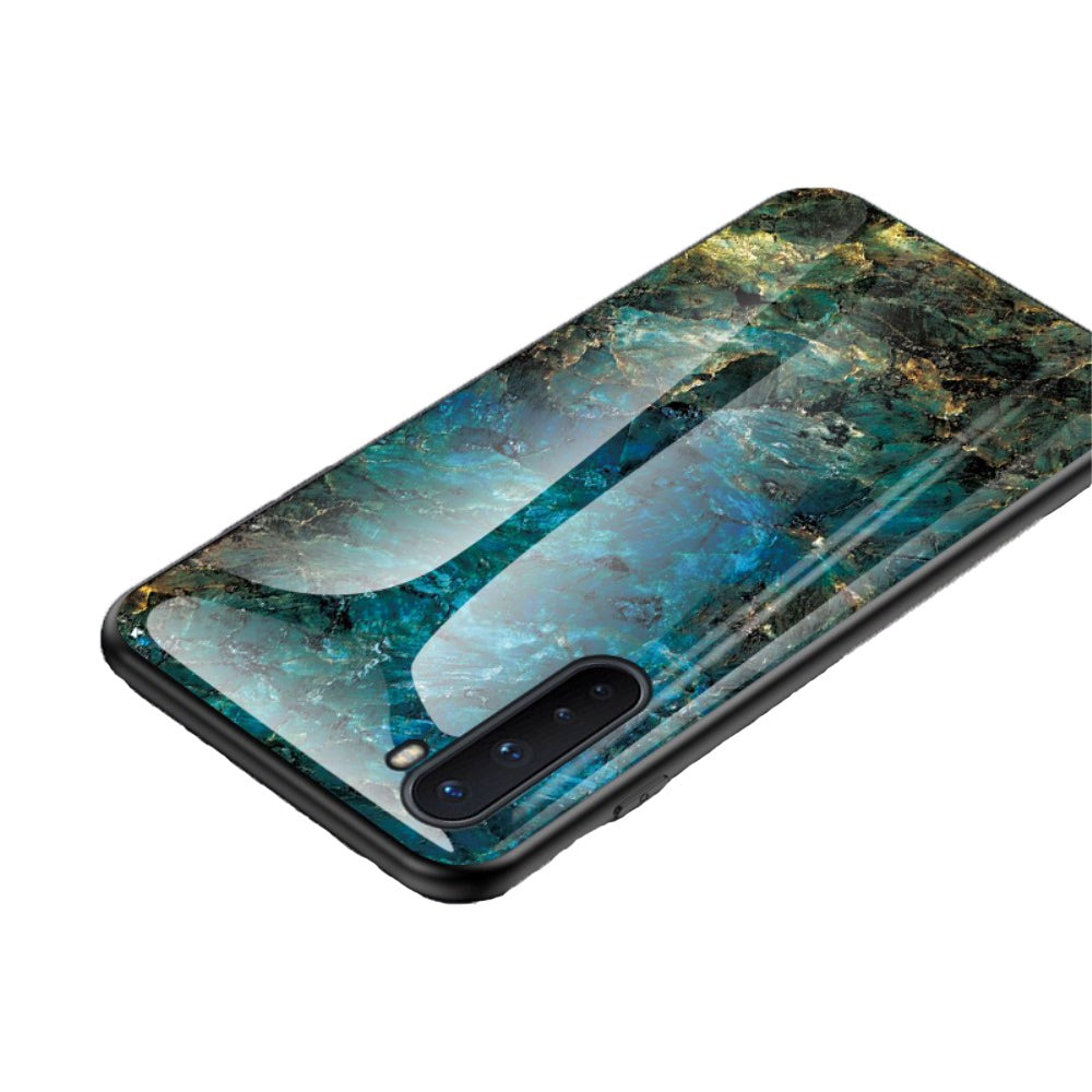 OnePlus North Flexible Hybrid Plastic Marble Case - Emerald