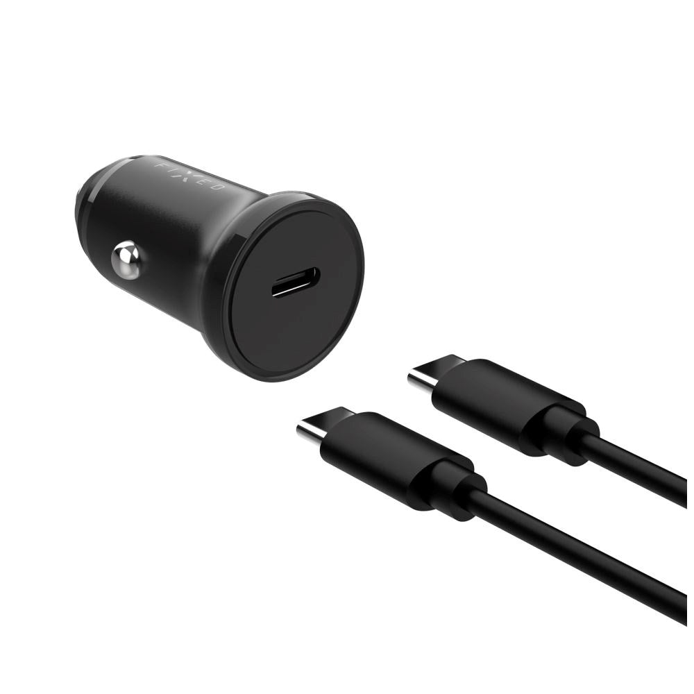 Fixed PD Car Charger 20W - USB-C - USB-C to USB-C Cable - Black