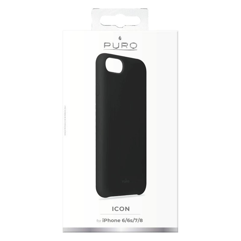 iPhone SE (2022 / 2020) / 8 / 7 / 6 / 6S Puro Icon Silicone Case - Black