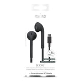 Puro Icon Stereo Headphone In-Ear w. USB-C & Microphone - Black