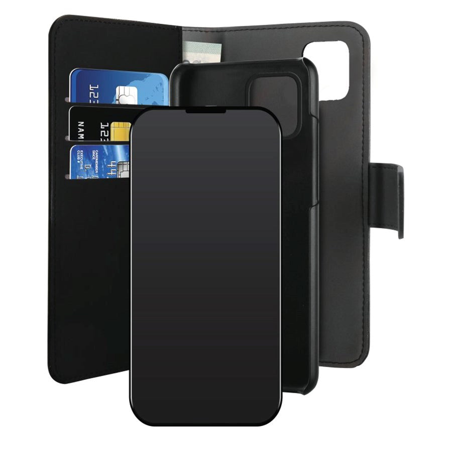 iPhone 12 Mini Puro Case Wallet Detachable 2-In-1 Black