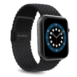 Apple Watch (42/44/SE/45/46/49mm) Puro Loop Braided Fabric Strap - Black