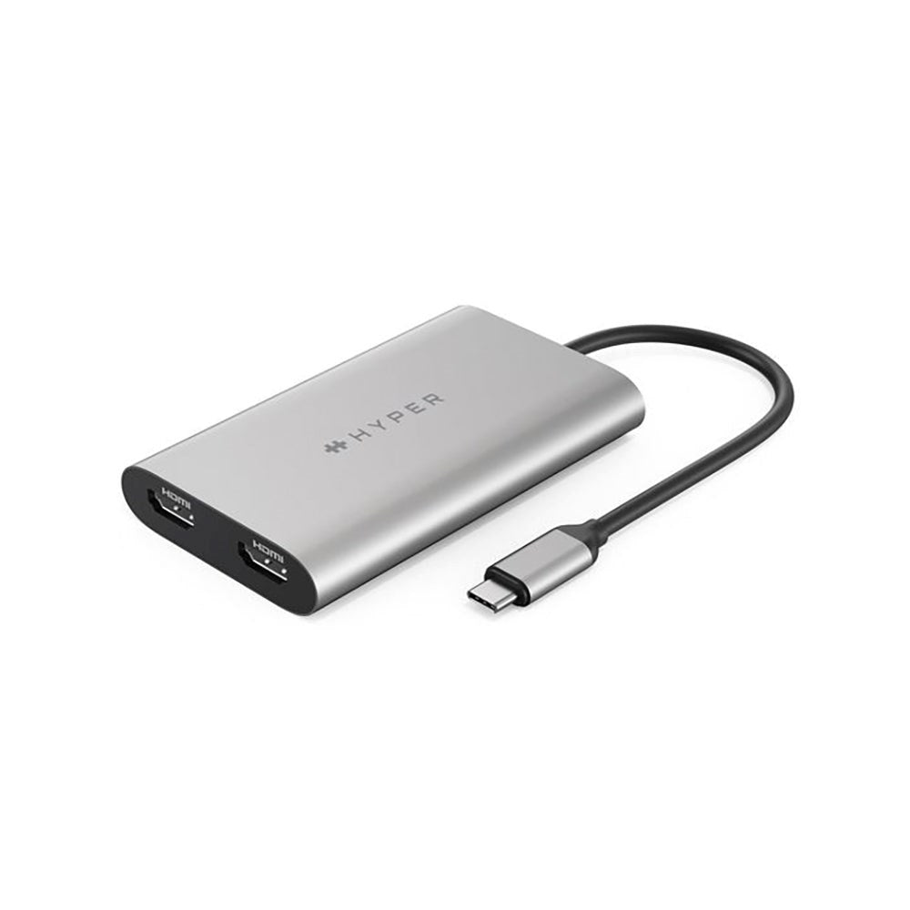 Hyperdrive USB-C to 2 x HDMI Adapter - Silver