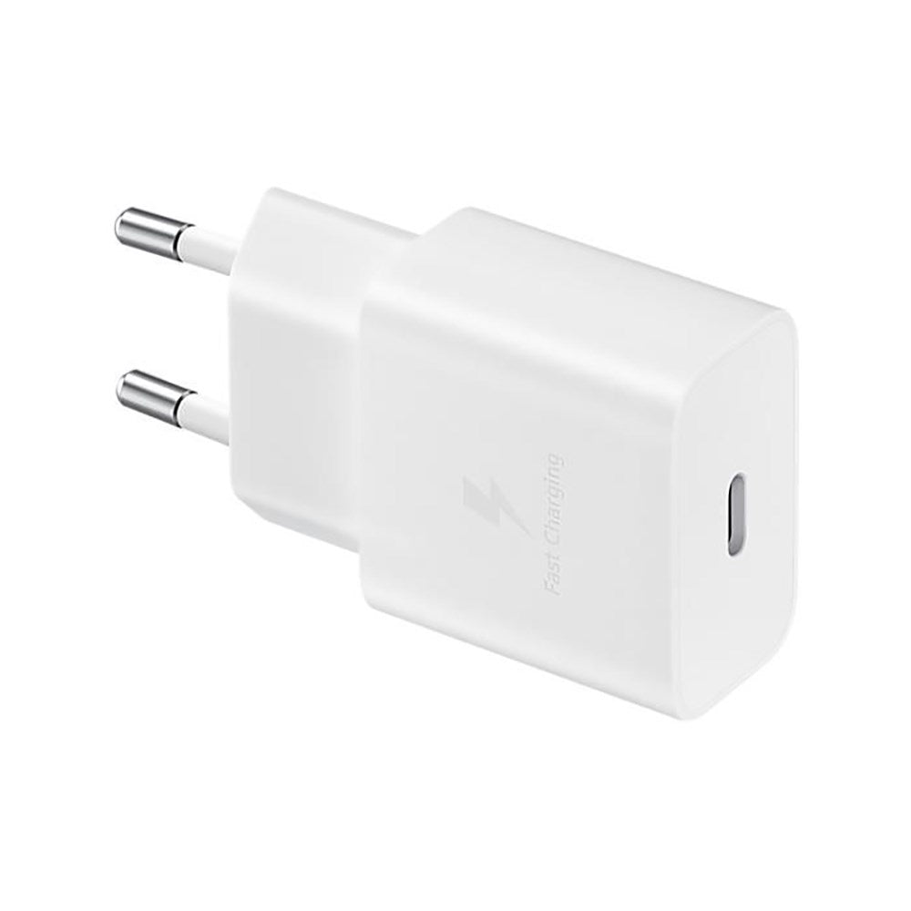 Original Samsung Power Fast Charger 15W Wall Charger with USB-C to USB-C Cable - White