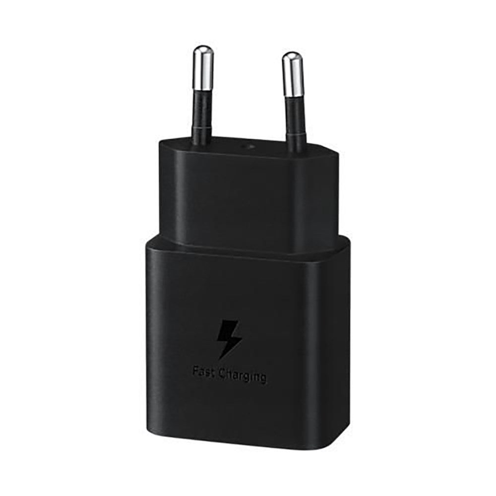 Original Samsung Power Fast Charger 15W Wall Charger with USB-C to USB-C Cable - Black