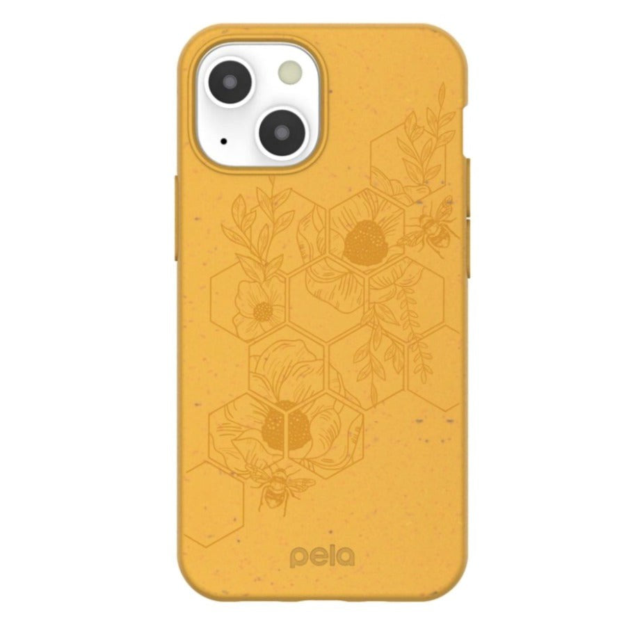 Pela Classic Honey Bee Eco-Friendly Plant-Based Case For iPhone 13 Mini - Orange