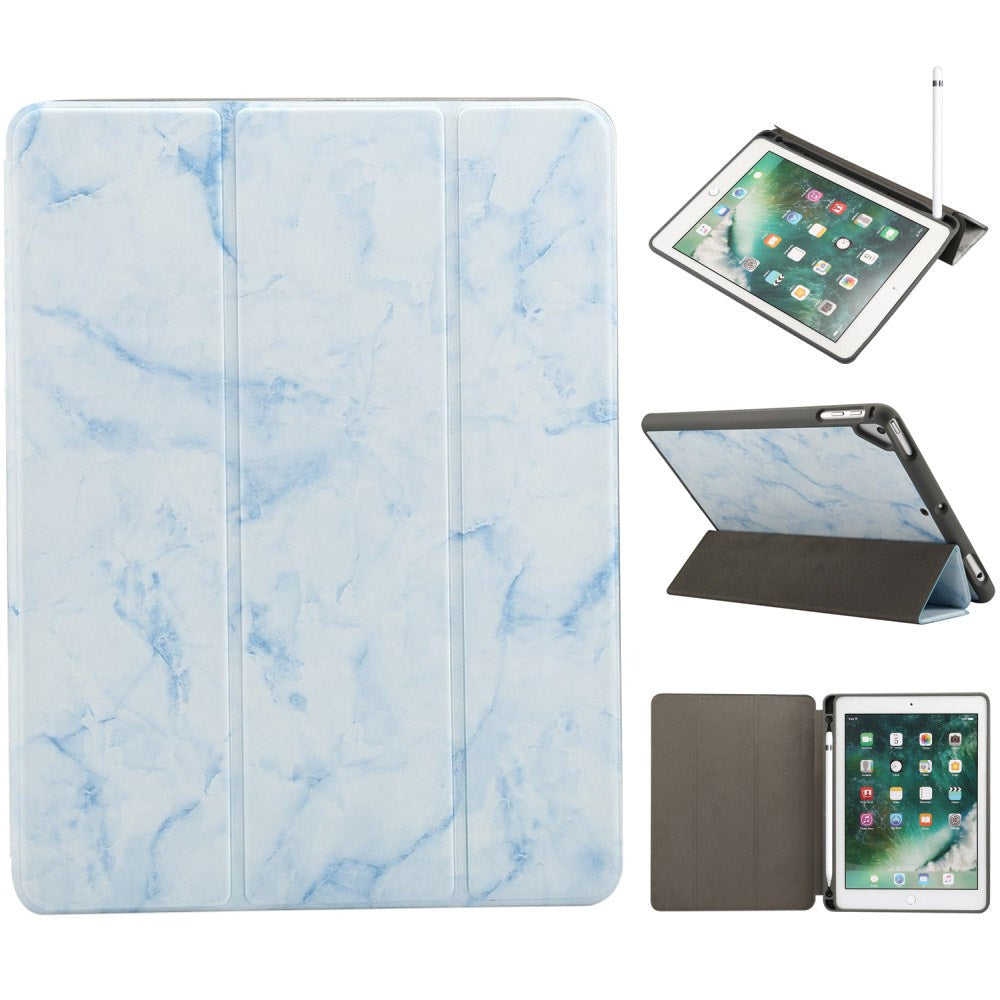 iPad Case - Sindal Marble Series Total Protection Case - Misty Blue