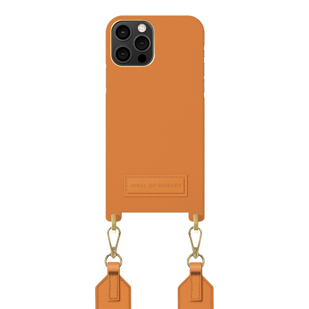 iPhone 12 / 12 Pro iDeal Of Sweden Athena Necklace Case w. Small Bag - Orange Sorbet