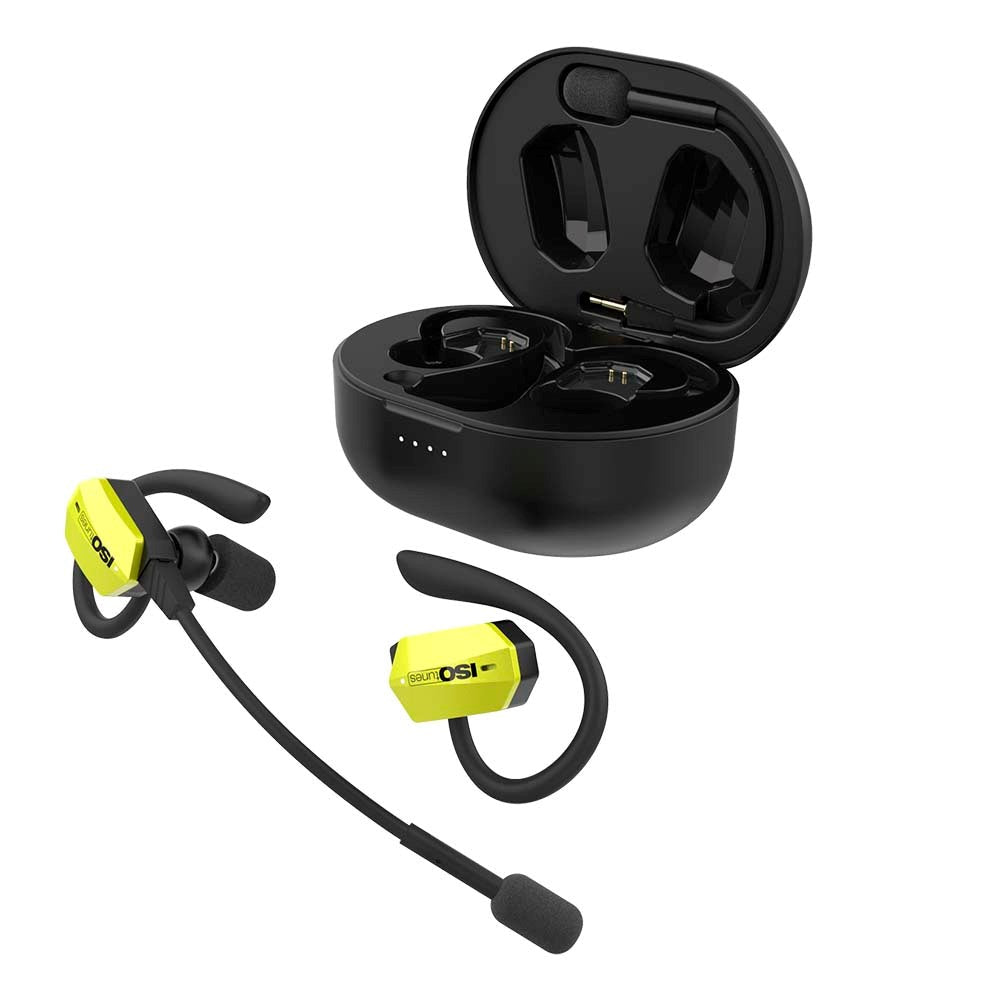 ISOtunes ULTRACOMM Aware True Wireless EN352 Hearing Protection with Boom Microphone - Black / Yellow