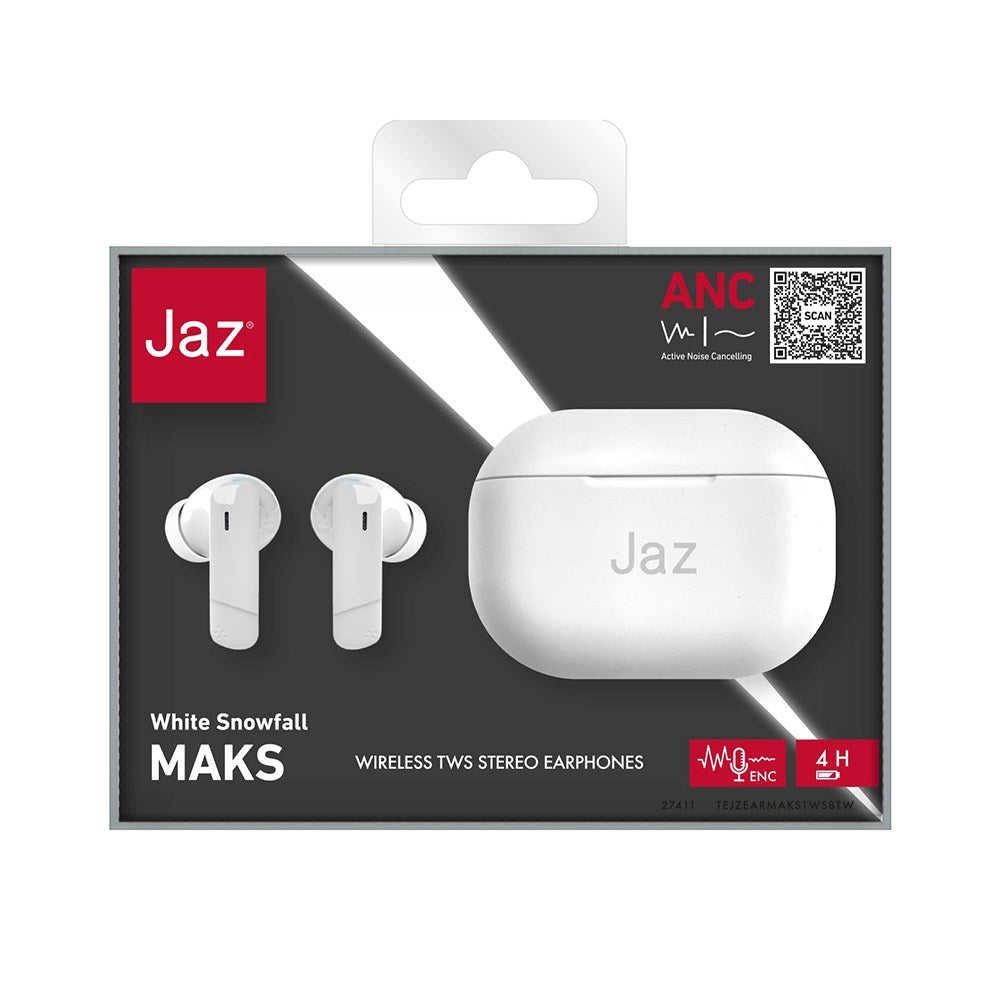 Jaz Max True Wireless In-Ear Bluetooth Headphones - White