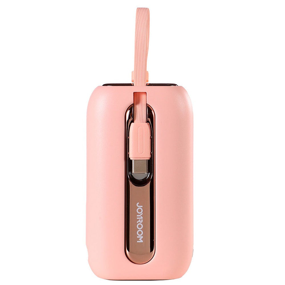 Joyroom JR-L012 Powerbank 22.5W USB-C PD w. Built-in USB-C & Lightning Cable - 10,000 mAh - Pink