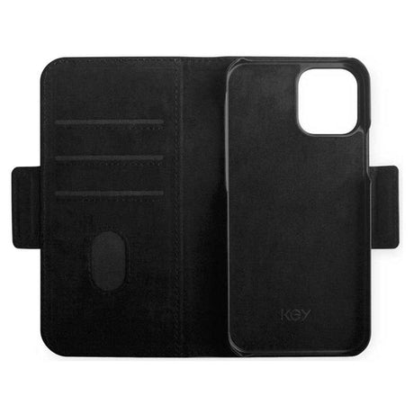 iPhone 12 Mini Key Nordfjord Slim Magnet Wallet PU Leather Flip Case - Black