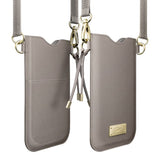 Artificial Leather Crossbody Mobile Phone Case LAUT PRESTIGE - Grey (Max. Phone Size: 6.5")