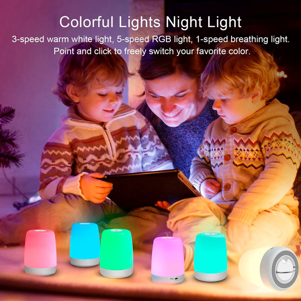 Lippa Night Lamp with 9 Colors, Touch function and Battery - White