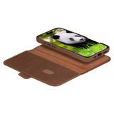 iPhone 16 Pro dbramante1928 Lynge Genuine Leather Magnet Flip Case - MagSafe Compatible - Tan