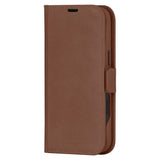 iPhone 16 Plus dbramante1928 Lynge Genuine Leather Magnet Flip Case - MagSafe Compatible - Tan