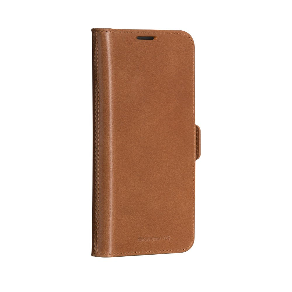 iPhone 16e dbramante1928 Lynge Genuine Leather Magnet Flip Case - Tan