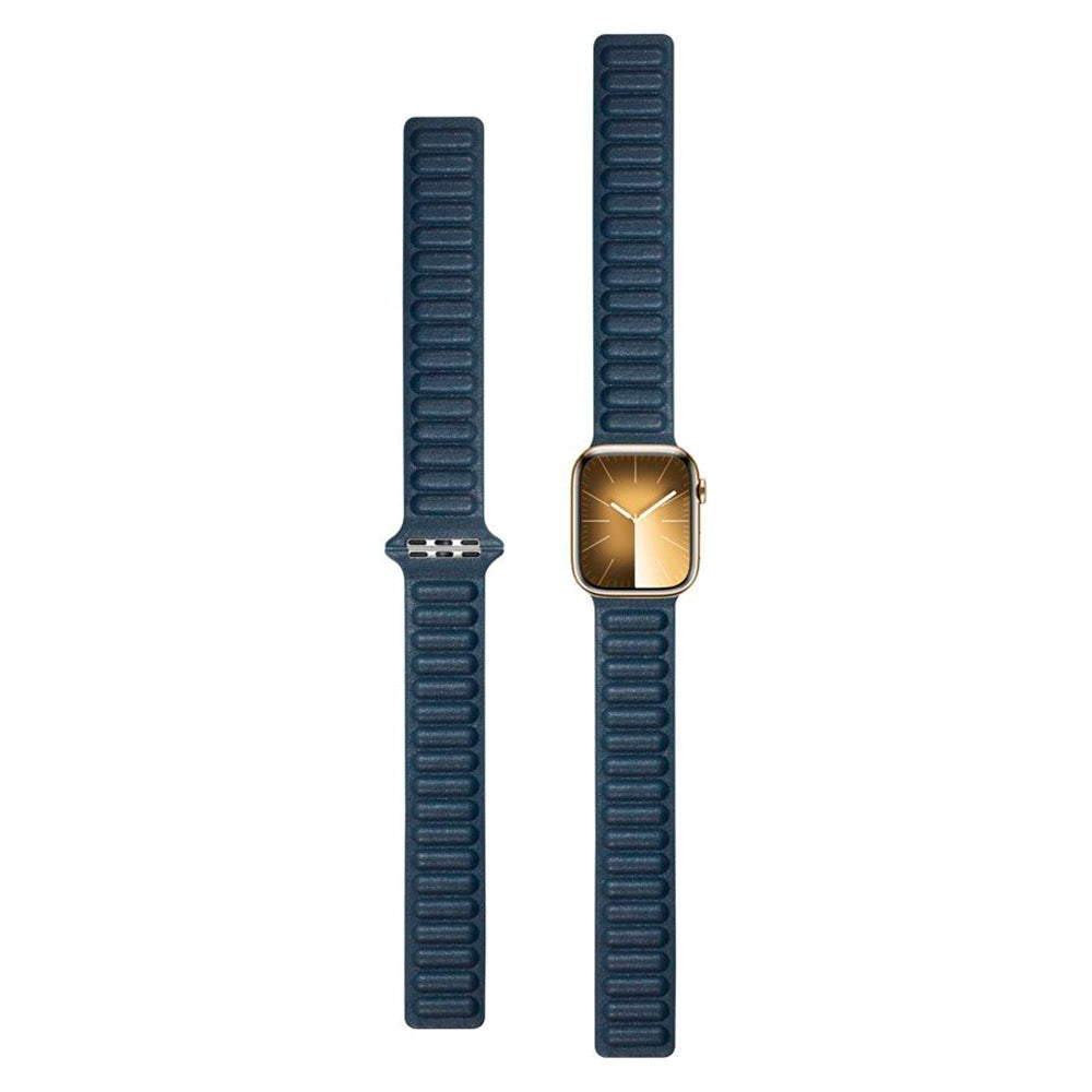 Lippa Apple Watch (42/44/SE/45/46/49mm) Magnetic Leather Strap - Blue
