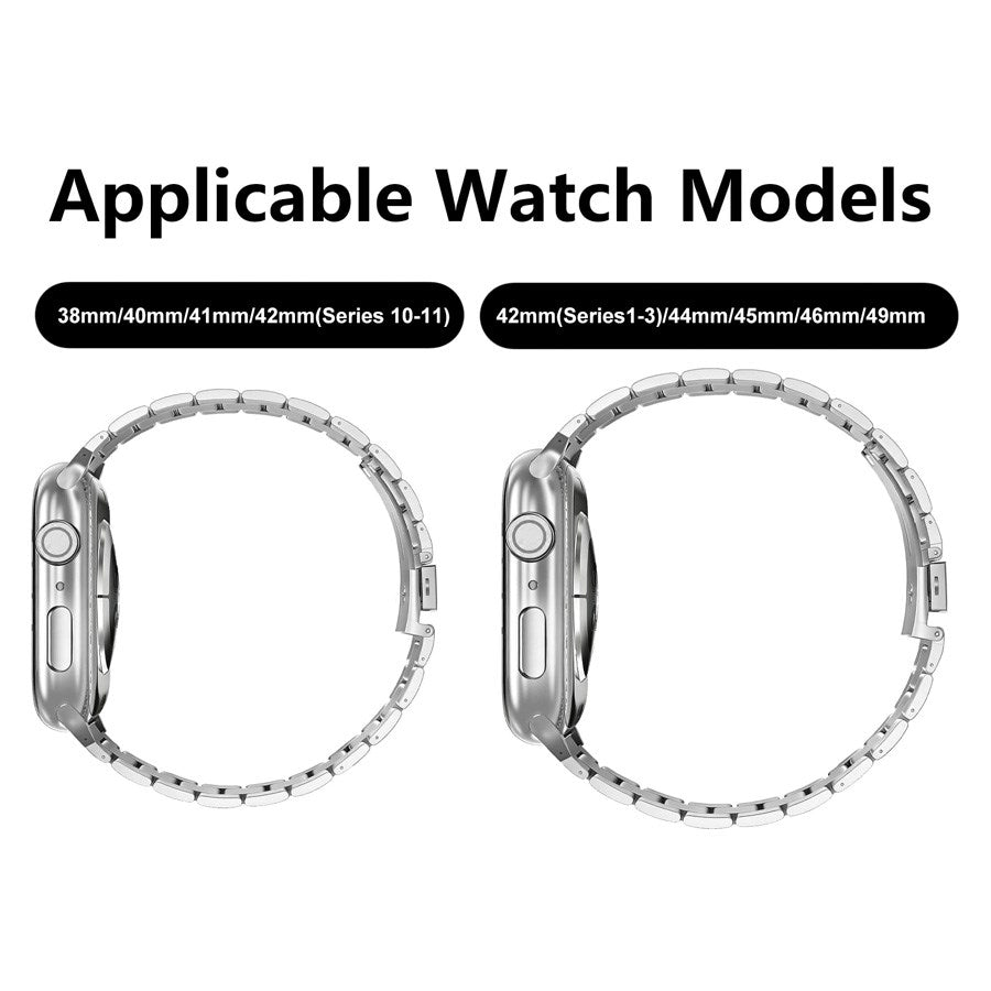 Lippa Apple Watch (42/44/SE/45/46/49mm) Stainless Steel Strap - Silver