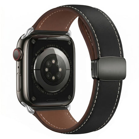 Apple Watch (38/40/41/42 mm) Lippa Magnetic Artificial Leather Strap - Black