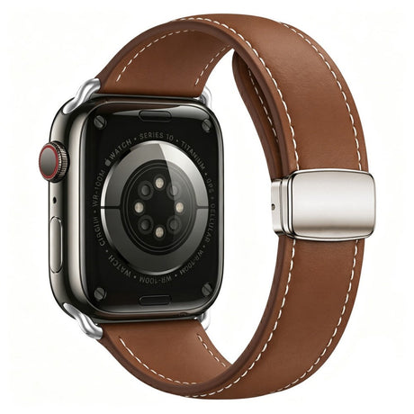 Apple Watch (42/44/45/46/49 mm) Lippa Magnetic Artificial Leather Strap - Brown