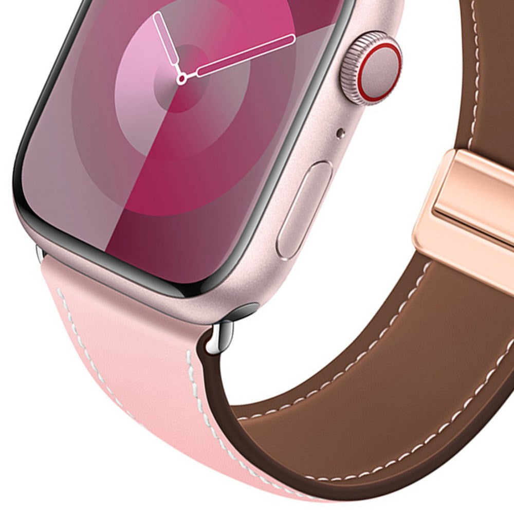 Apple Watch (42/44/45/46/49 mm) Lippa Magnetic Artificial Leather Strap - Pink
