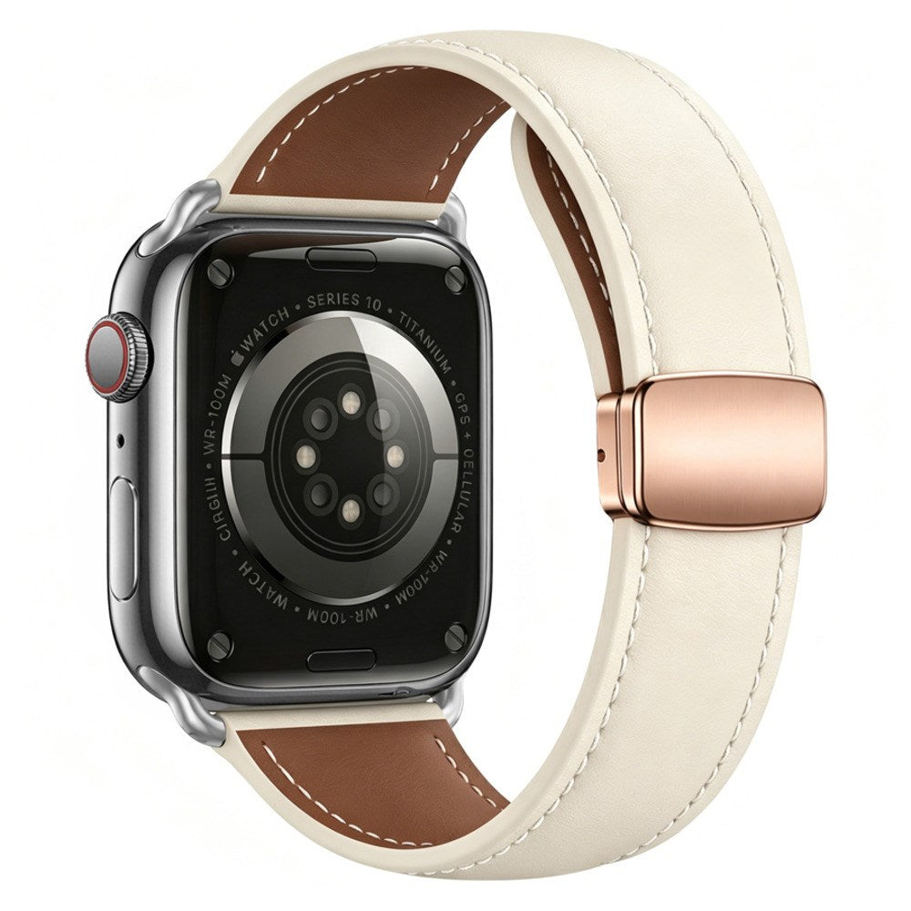Apple Watch (42/44/45/46/49 mm) Lippa Magnetic Artificial Leather Strap - Beige