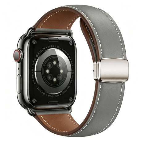 Apple Watch (42/44/45/46/49 mm) Lippa Magnetic Artificial Leather Strap - Grey