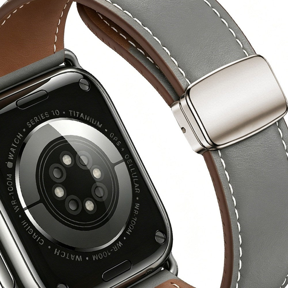 Apple Watch (42/44/45/46/49 mm) Lippa Magnetic Artificial Leather Strap - Grey