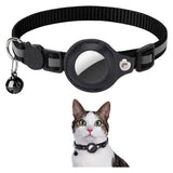 Lippa Collar with AirTag Faux Leather Case - 22-32 cm - Black