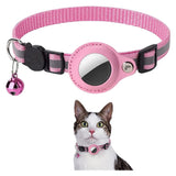 Lippa Collar with AirTag Faux Leather Case - 22-32 cm - Pink