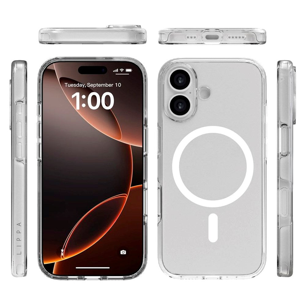 iPhone 17 Lippa Hybrid Plastic Case - MagSafe Compatible - Transparent / White