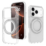 iPhone 17 Pro Lippa Hybrid Plastic Case with 360 Rotating Kickstand - MagSafe Compatible - Transparent / Silver